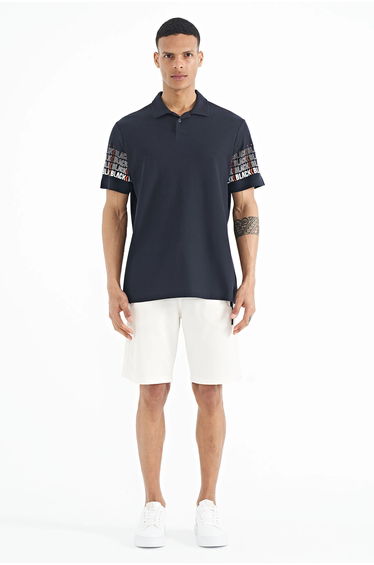 TOMMY Men's Cotton Polo Collar Printed T-Shirt