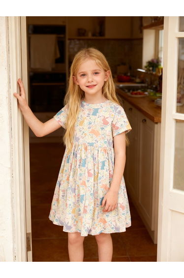 Girls Graphic Print Pleated Nightdress