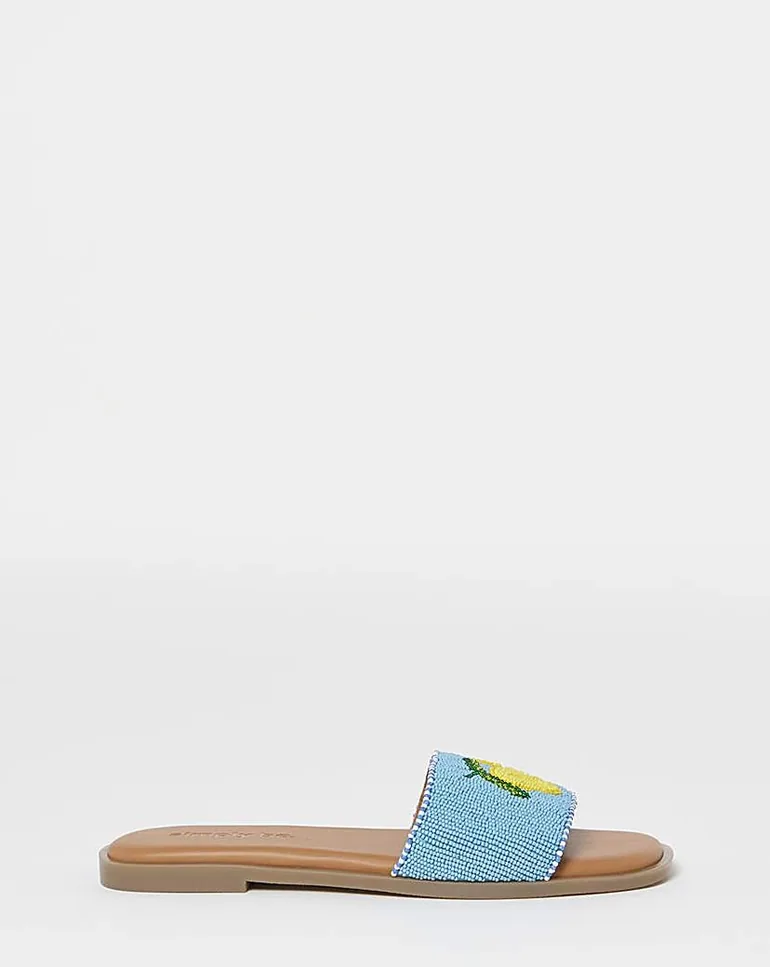 شبشب سيمبلي بي باللون الأزرق -  للمقاسات العريضة - 1