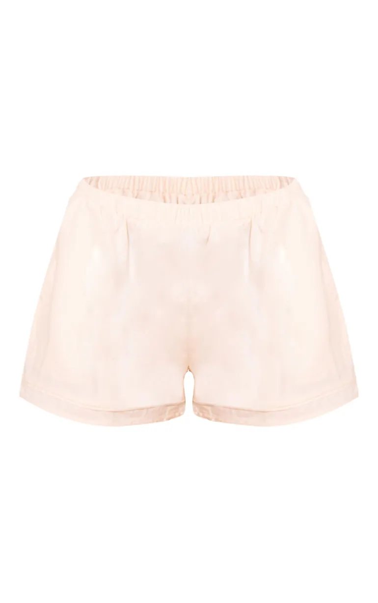 Cream Cotton Woven Pleate Detail Floaty Shorts - 5