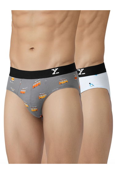 Pack of 2 - Men Surf Cotton Printed Briefs