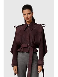 Dillon Lapel Belt Suede Jacket