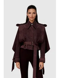 Dillon Lapel Belt Suede Jacket - 2