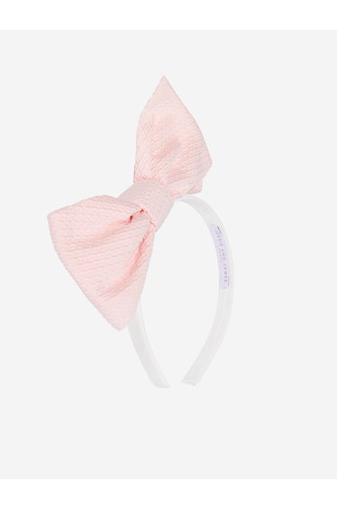 Girls Origami Dotty Jacquard Bow Headband in Pink