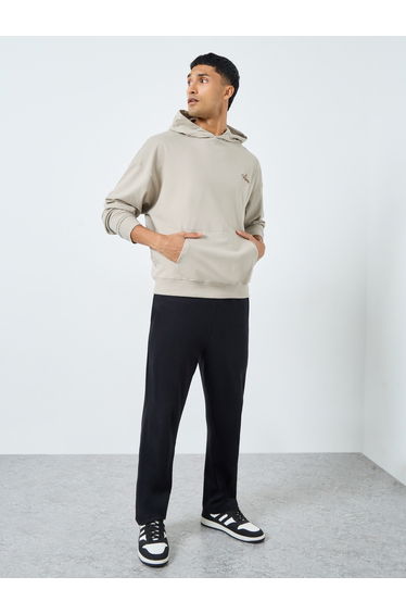 Men Khaki Oversize Fleece Hoodie