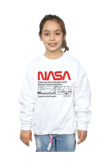 NASA Girls Classic Space Shuttle Sweatshirt - White