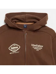 Zipped Hoodie BROWN - 4