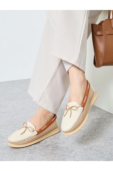Casual Color Block Bow Detail Shoes