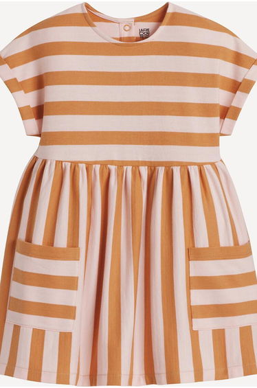 Striped Short-Sleeved Dress