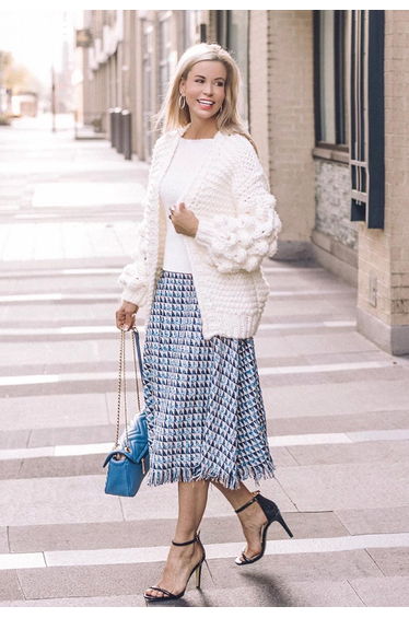 Cuteness on Sleeves Chunky Cardigan in White