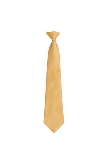 Premier Mens Fashion ”Colours” Work Clip On Tie - Gold