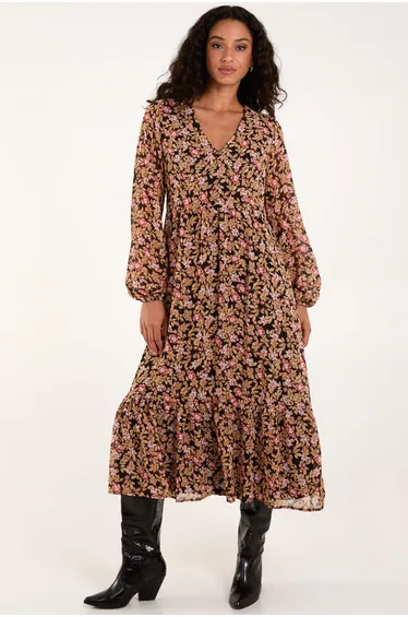 Button Through Midi Dress