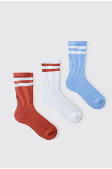 3 Pack Striped Socks - multi