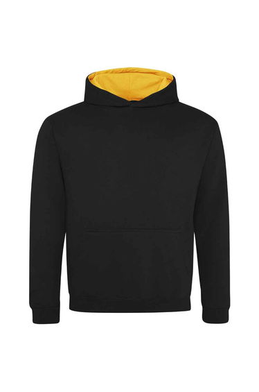 Awdis Childrens/Kids Varsity Hoodie - Jet Black/Gold
