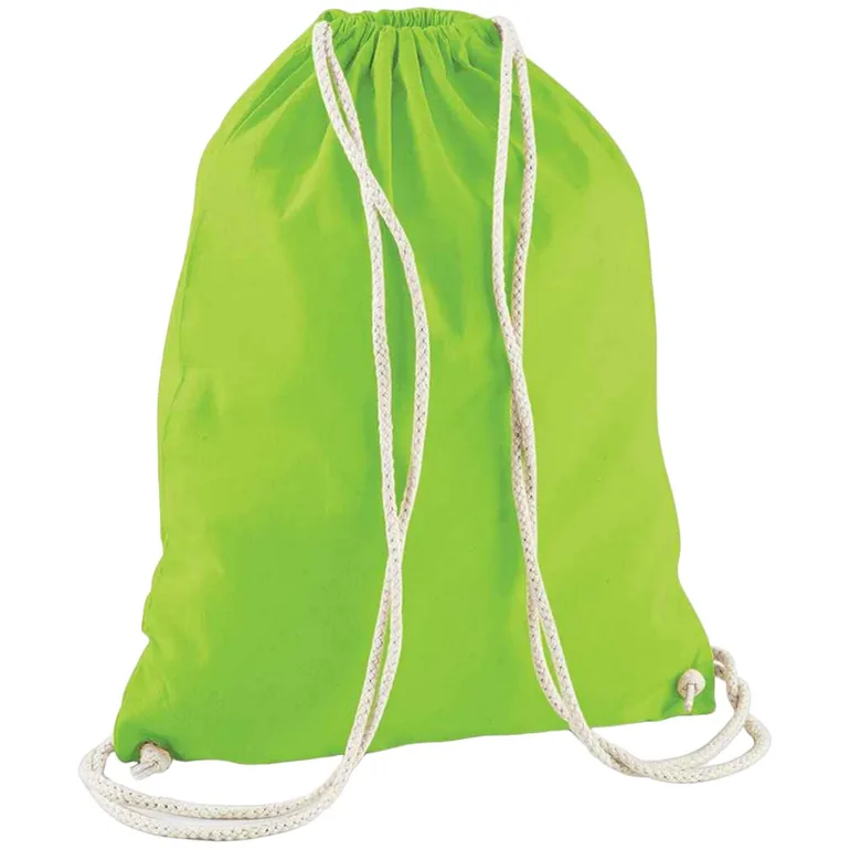 Westford Mill Cotton Drawstring Bag - Lime Green