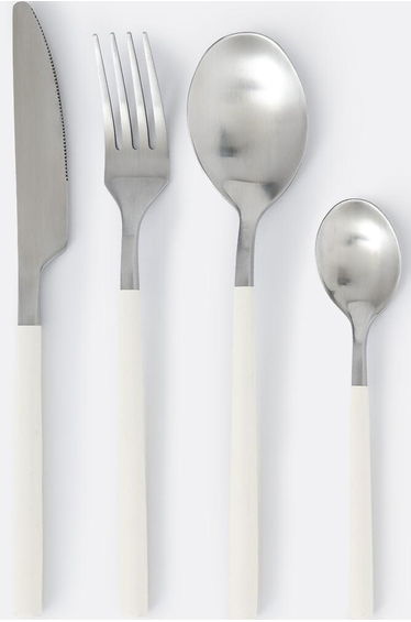 16-Piece Cutlery Set with Off-White Handles, Jimane