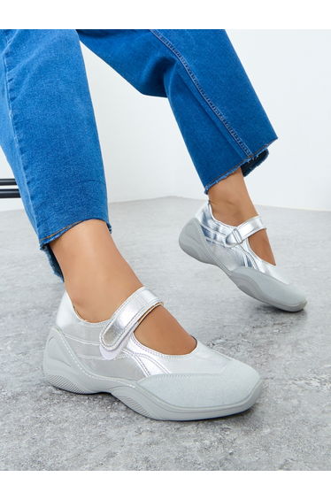 Women Silver Square Toe Shoes