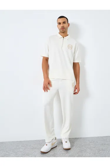 Oversized Embroidered Polo and Relaxed Fit Joggers Co-Ords