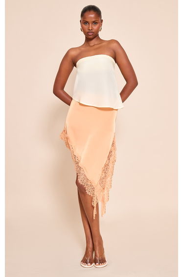Cream Bandeau Chiffon Top