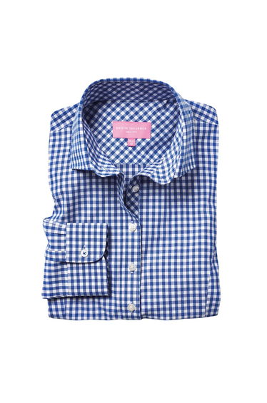 Brook Taverner Womens/Ladies Kansas Gingham Long Sleeve Shirt - Blue