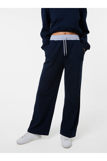 Contrast Band Wide Leg Joggers