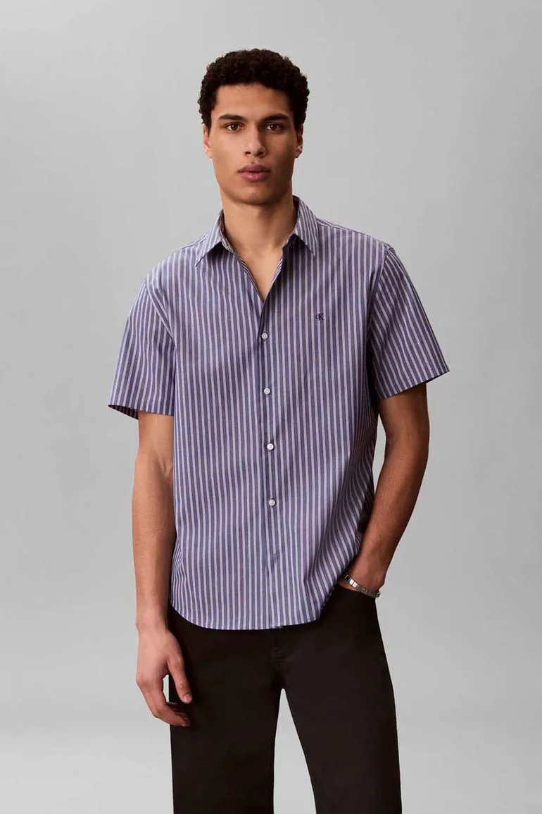 Multi Pinstripe Stretch Shirt Blue - 1