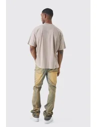 Tall Slim Flare Stretch Multi Rip & Repair Jean - 1