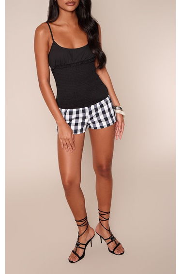 Black Faux Suede Studded Lace Up Heeled Sandals