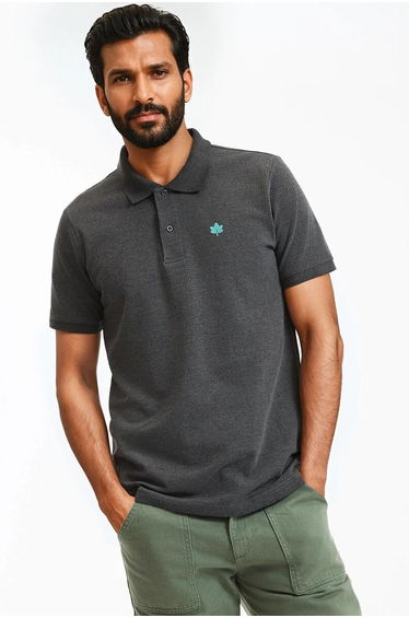 Signature Polo Shirt with Embroidery and Short Sleeves