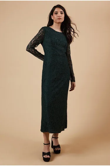 Occasion Lace Cut Out Back Midaxi Dress