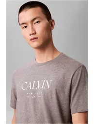 SS 20S Ln Calvin Graphic Tee Med Grey Htr - 2