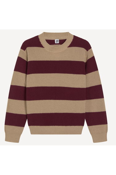 Striped Chunky Knit Crew Neck Jumper/Sweater