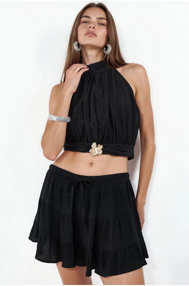 BUSEM High-Waist A-Line Mini Skort