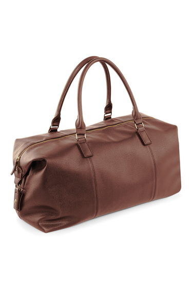 Quadra NuHude Faux Leather Weekender Holdall Bag (Pack of 2) - Tan