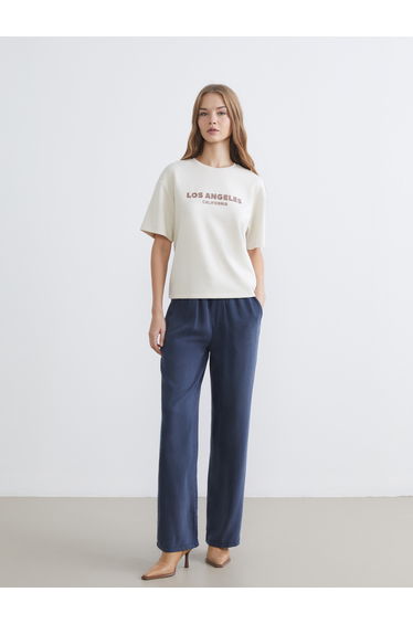 Mid-Length Beige Plain Top