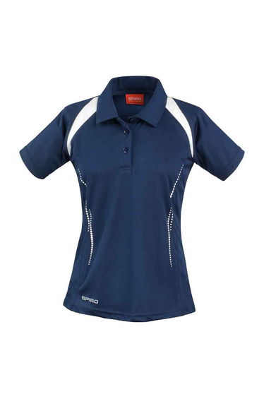 Spiro Womens/Ladies Team Spirit Polo Shirt - Navy/White