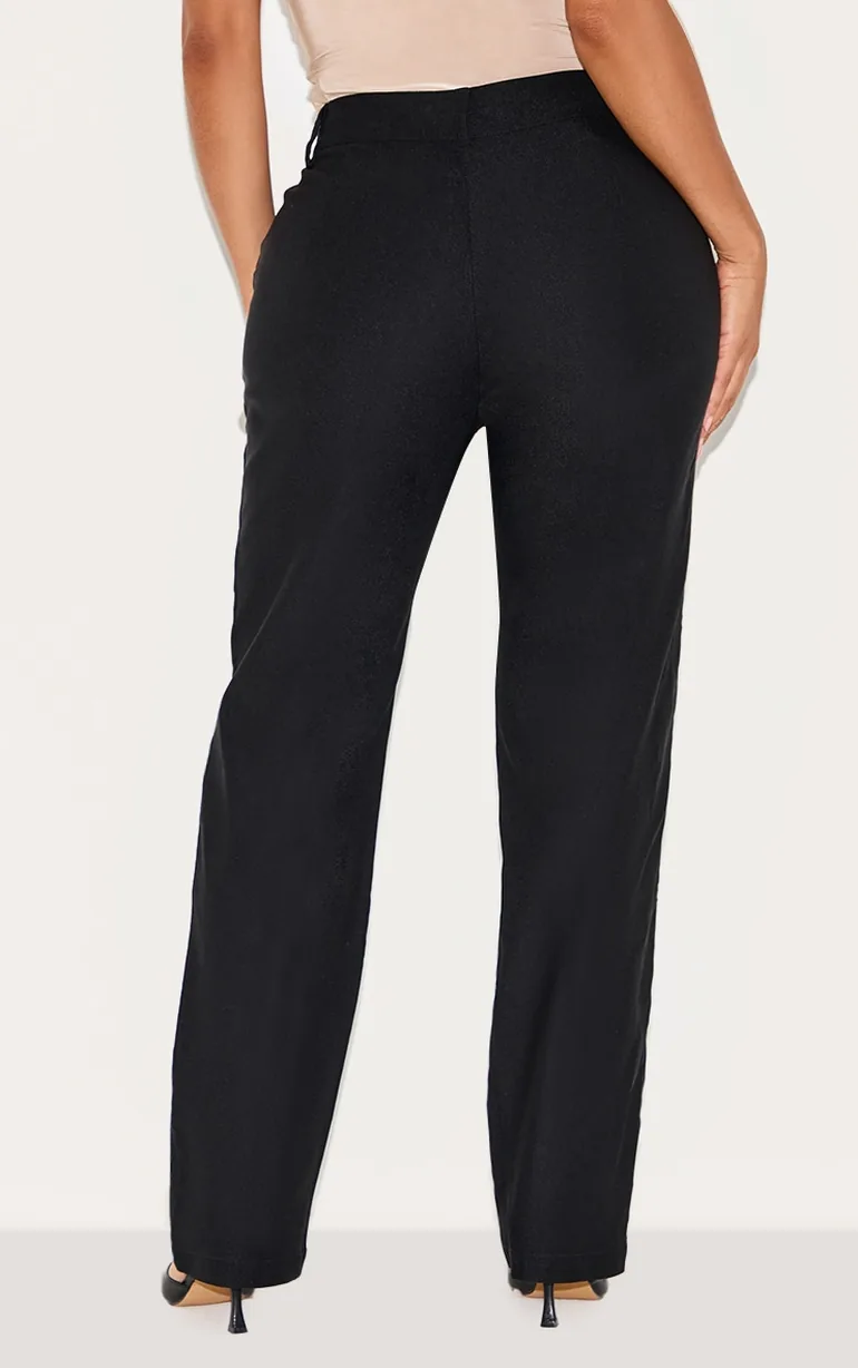 what shape are cigarette trousers Shape Black Stretch Woven High Waisted Pintuck Cigarette Trousers  Prettylittlething Black : Trousers : VogaCloset Oman