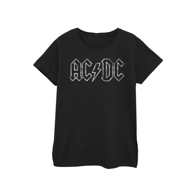 AC/DC Womens/Ladies Jagged Logo Cotton T-Shirt - Black - 1