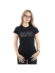 AC/DC Womens/Ladies Jagged Logo Cotton T-Shirt - Black