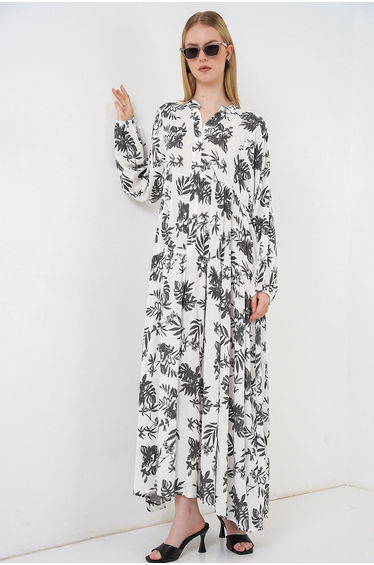 BDART Patterned V-Neck Maxi Dress