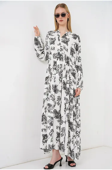 BDART Patterned V-Neck Maxi Dress