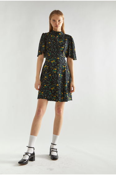 Floral A-Line Mini Skater Dress