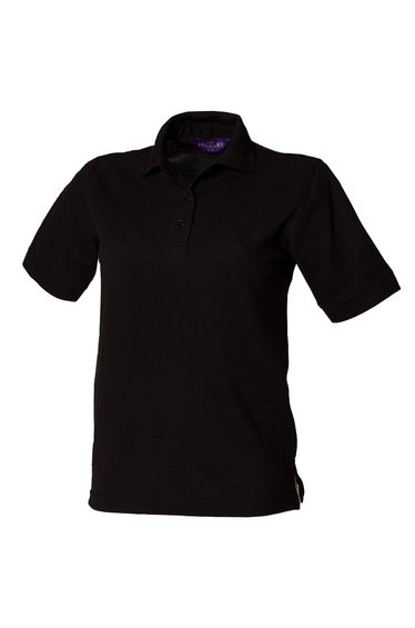 Henbury Womens/Ladies 65/35 Polo Shirt - Black