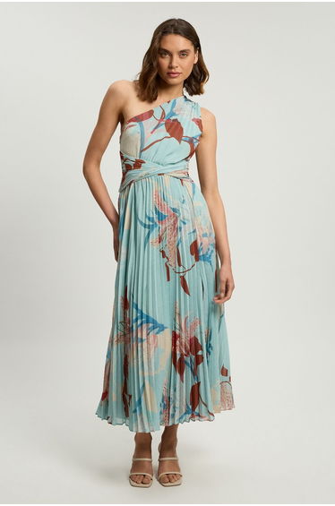 Petite Lilly Pleated Yoryu Crinkle Maxi Dress