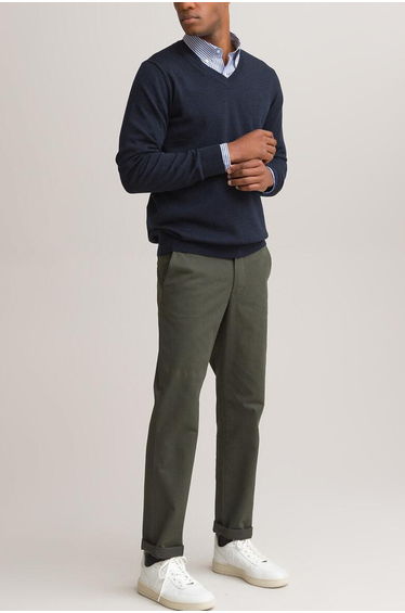 Merino Wool Jumper/Sweater with V-Neck