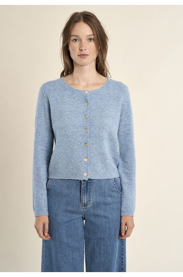 Buttoned Crew Neck Cardigan