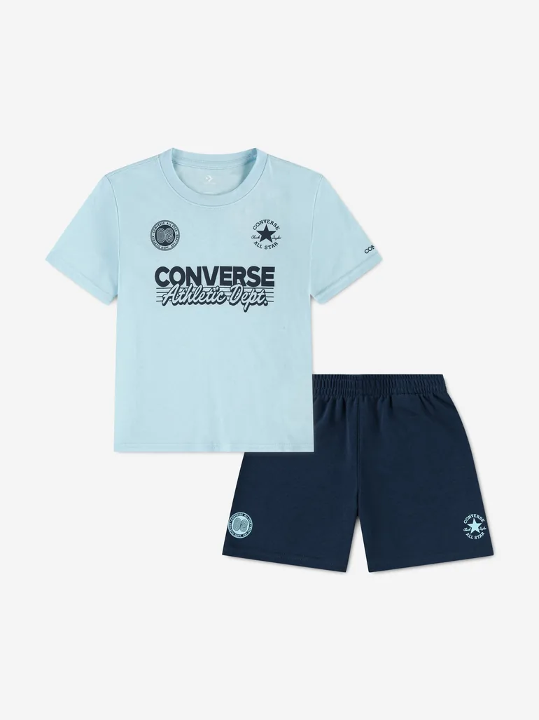 Converse Boys Multi Hit GFX Short Set in Blue