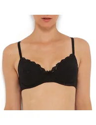 Embroidered Cotton Full Cup Bra - 1