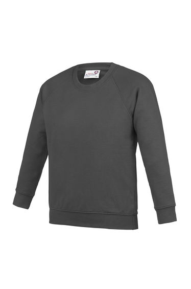 AWDis Academy Childrens/Kids Crew Neck Raglan School Sweatshirt - Charcoal