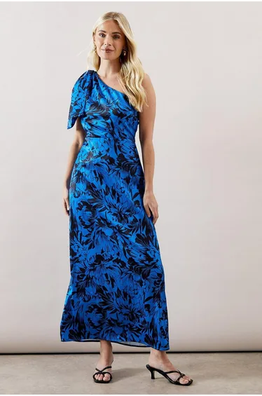 Printed Bow Shoulder Dress